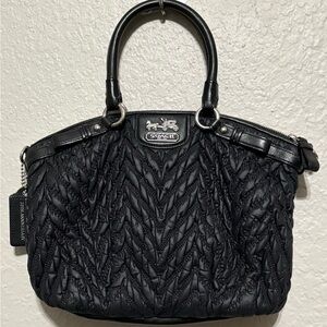NWOT Coach 70th Anniversary Black Quilted Satchel. *LIMITED EDITION* w/D Rings